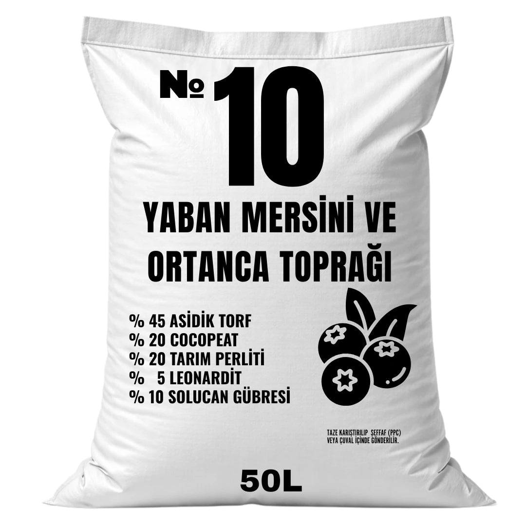 Yaban mersini ve ortanca toprağı 50 litre – pH 4,8-5,2 asidik karışım (No 10)