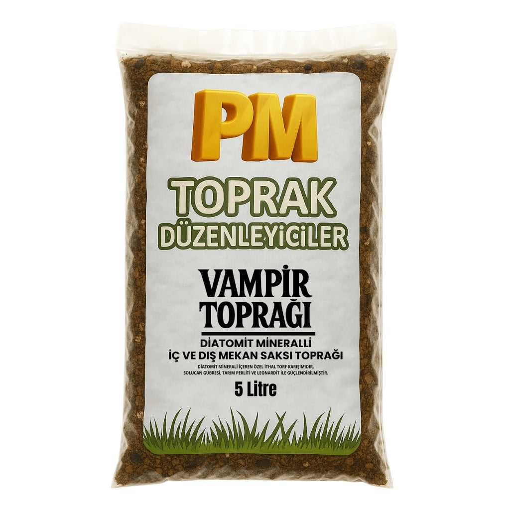 Vampir saksı toprağı – diatomitli haşere önleyici saksı bitkisi toprağı, 5 litre