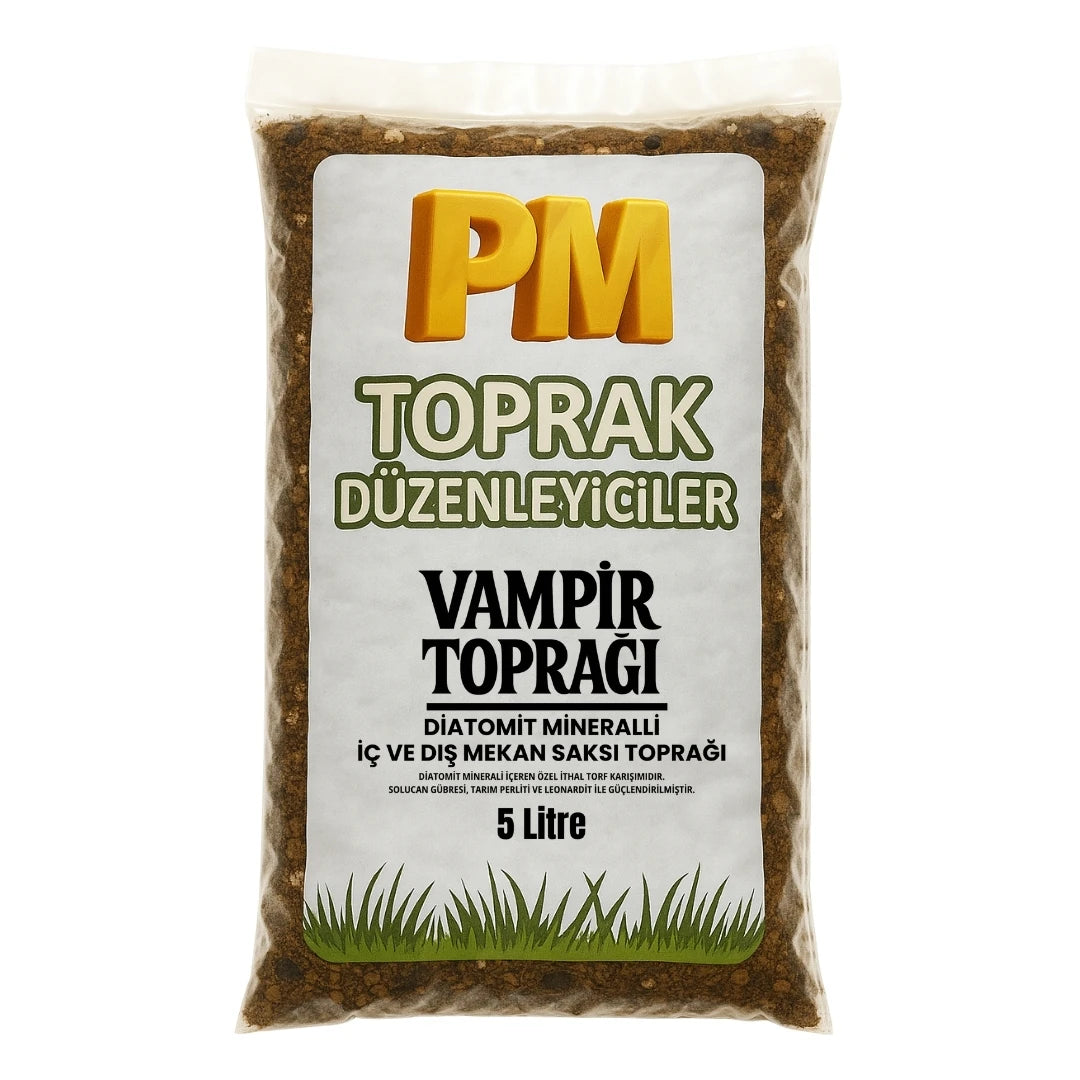 Vampir saksı toprağı – diatomitli haşere önleyici saksı bitkisi toprağı, 5 litre