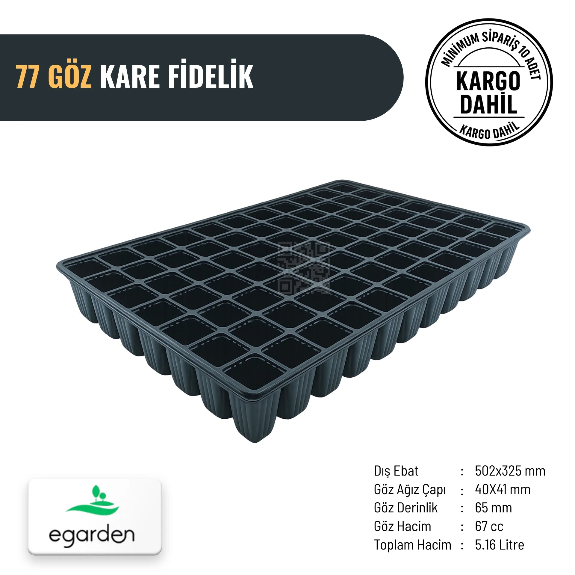 77 gözlü kare fide viyolü – 67 cc, dar ve derin gözler