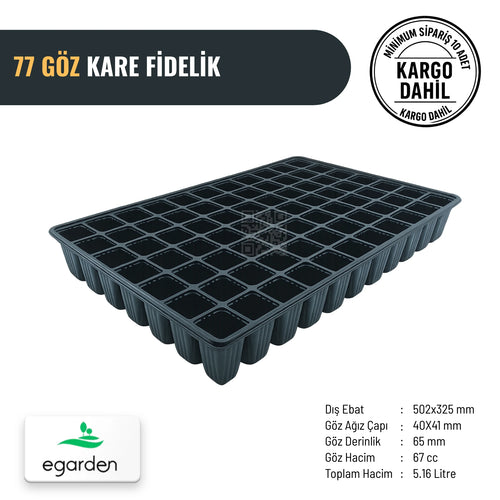 77 gözlü kare fide viyolü – 67 cc, dar ve derin gözler