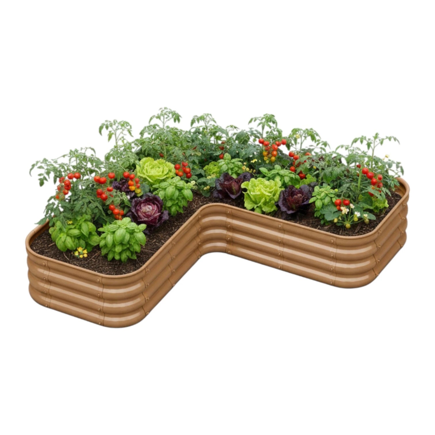 Modüler Yükseltilmiş Bahçe Yatağı Şekilli Seri No:20 - 140x140x30 cm