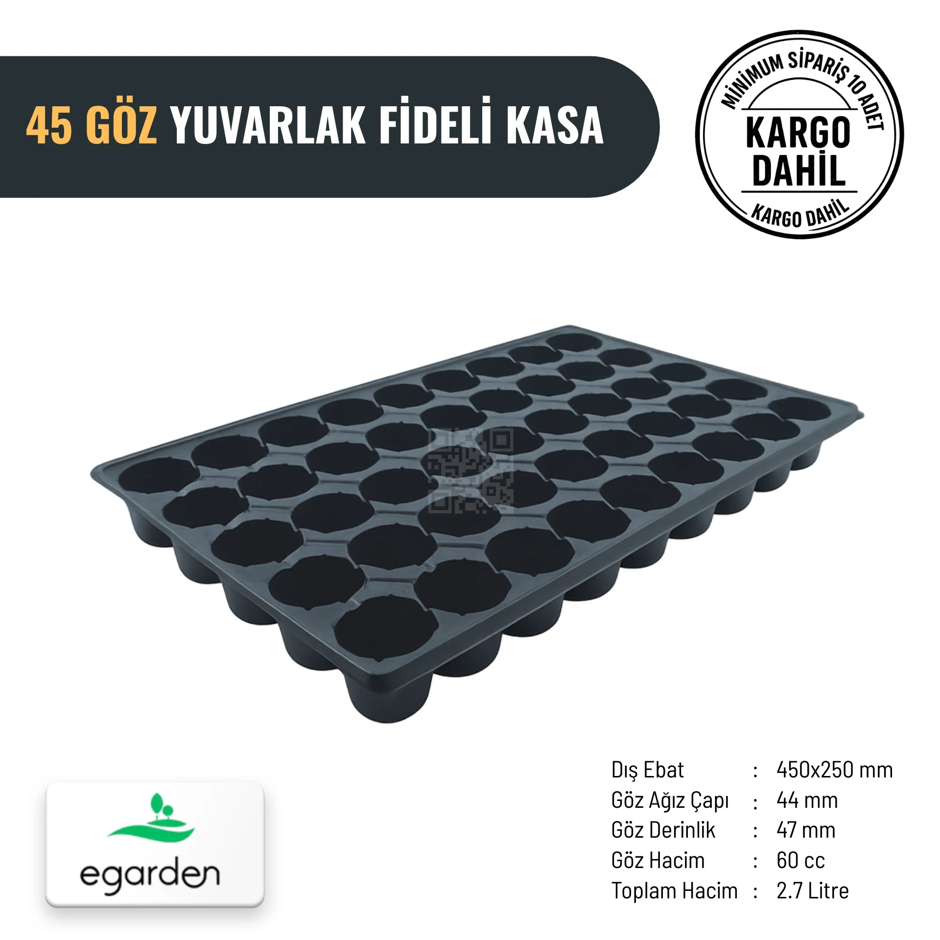45 gözlü yuvarlak fide viyolü – 60 cc, 44 mm gözler
