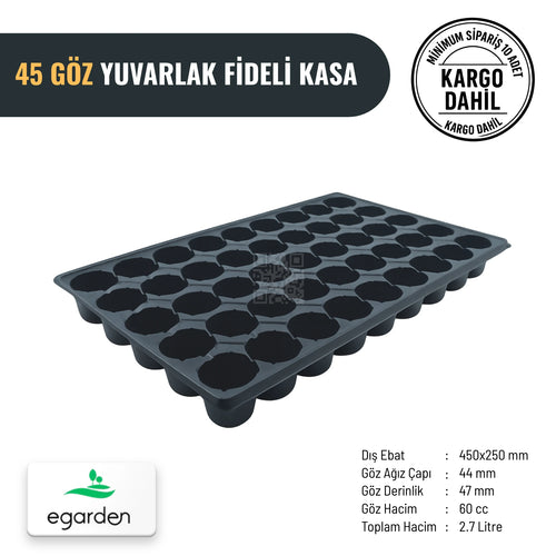45 gözlü yuvarlak fide viyolü – 60 cc, 44 mm gözler