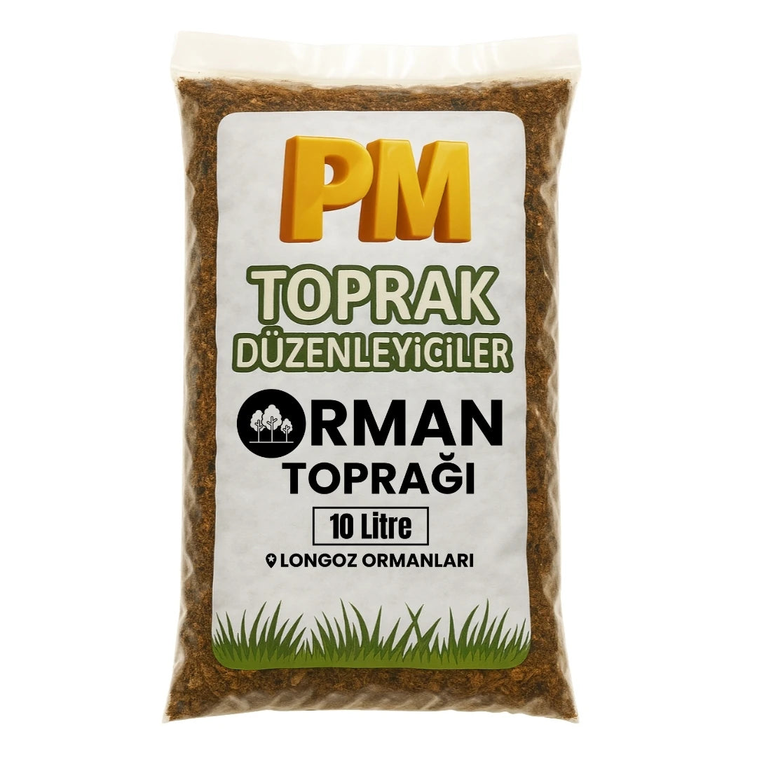 Orman toprağı 10 litre – yüksek humuslu, elenmemiş doğal toprak paketi