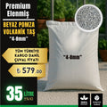 Premium elenmiş beyaz pomza 4-8 mm – 35 litrelik çuval, volkanik taş