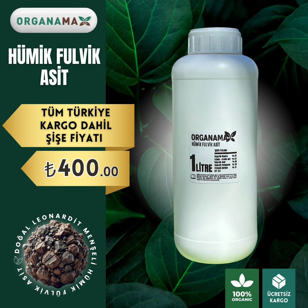 1 litrelik hümik ve fulvik asit bidonu – leonardit kaynaklı sıvı gübre takviyesi