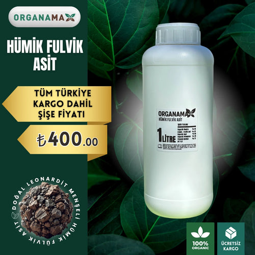 1 litrelik hümik ve fulvik asit bidonu – leonardit kaynaklı sıvı gübre takviyesi
