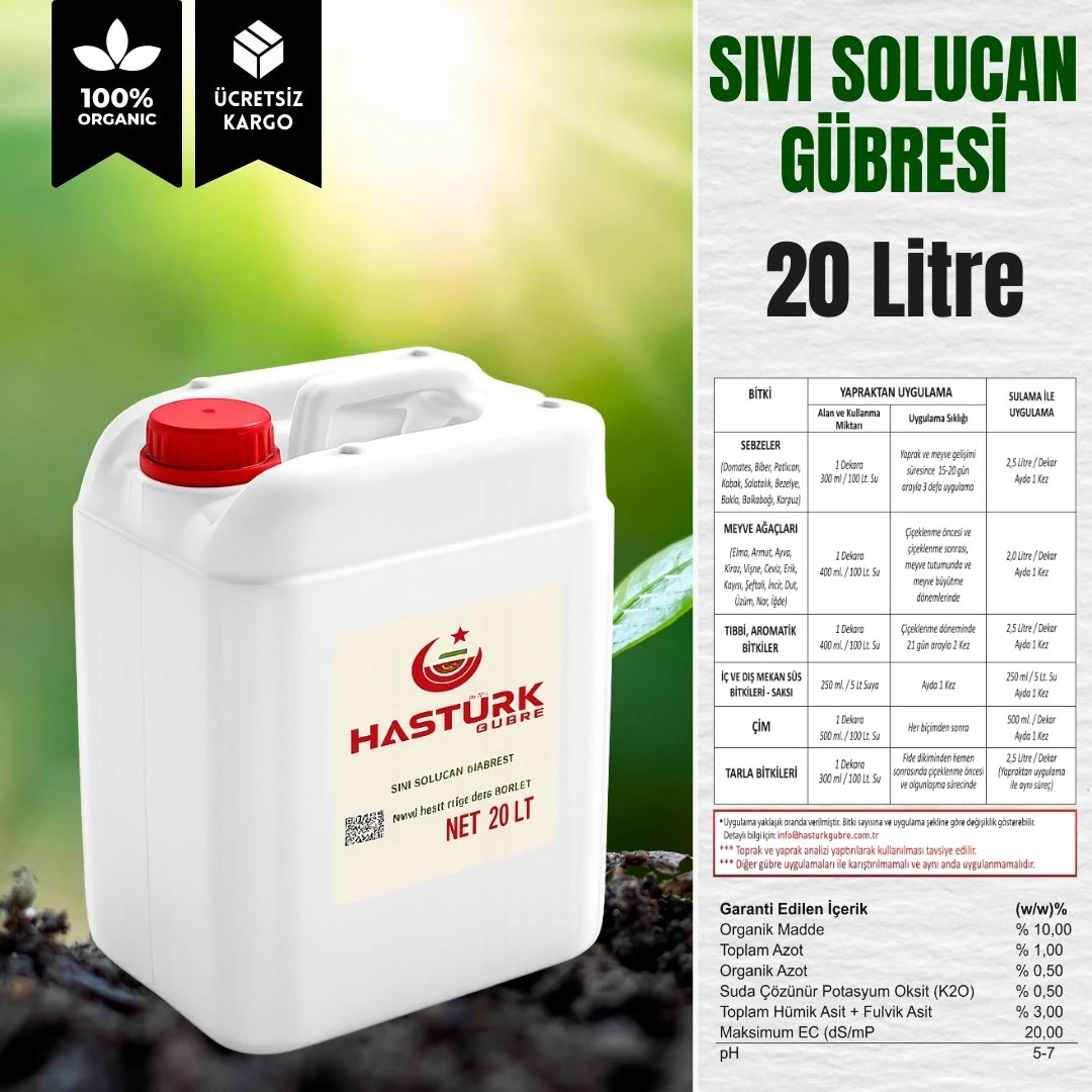 Sıvı solucan gübresi 20 litre – tarla ve sera ölçeği bidon