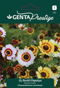 Genta Prestige Üç Renkli Papatya (Painted Daisy – Chrysanthemum carinatum) Tohumu – Arıları Çeken Çokrenkli Tek Yıllık Çiçek - ambalajlı tohum ürünü görseli
