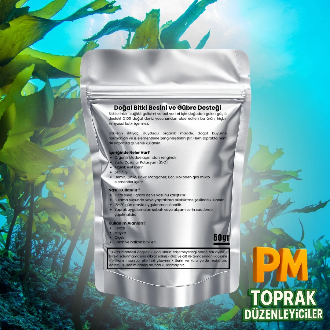 Deniz Yosunu Saksı Değişim ve Bitki Besin Desteği | Konsantre 50 g