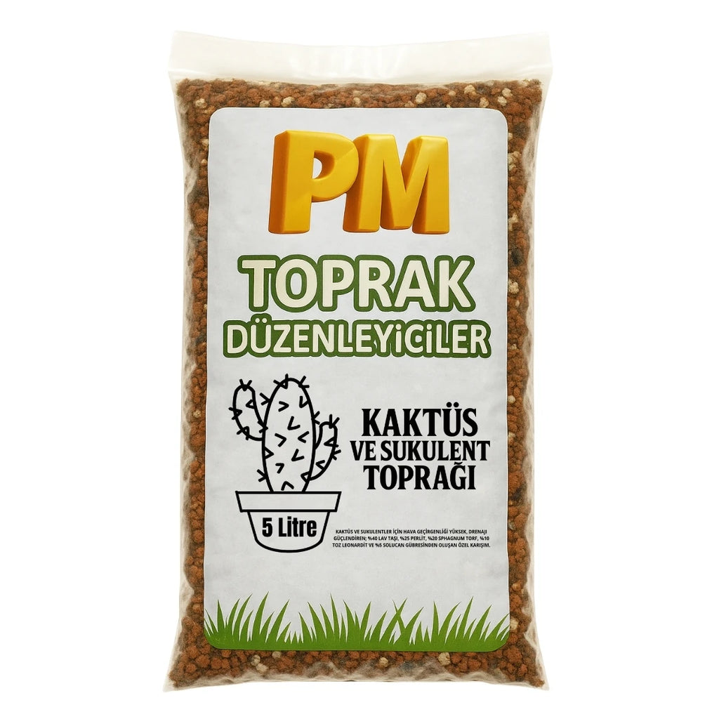Kaktüs ve sukulent saksı toprağı 5 litre – ponza ve perlitli hızlı drenajlı karışım