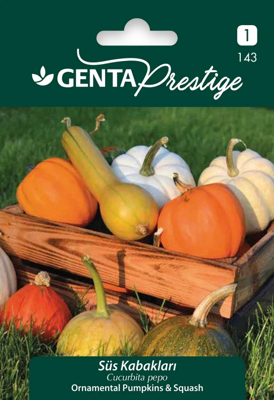 Genta Prestige Süs Kabakları Tohumu – Çeşitli Renk & Şekil, Süs ve Dekorasyon İçin Kolay Yetişen Mix - ambalajlı tohum ürünü görseli
