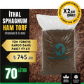 70 litrelik MaxPeat sphagnum ithal ham torf paketi – 0-15 mm kalibre