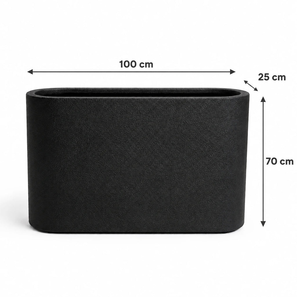 Dekoratif Oval Fiber Separatör Saksı 100×25×70 cm | İç ve Dış Mekân