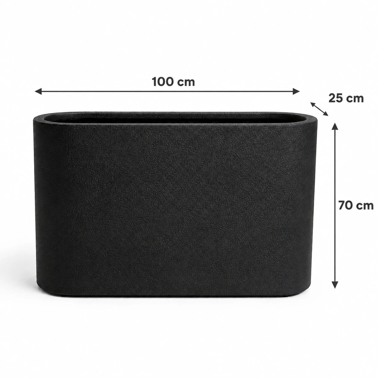 Dekoratif Oval Fiber Separatör Saksı 100×25×70 cm | İç ve Dış Mekân