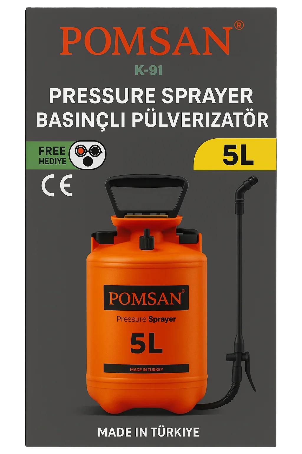 Pomsan K-91 Basınçlı Bahçe Pompası 5 L - ilaçlama ve püskürtme ekipmanı görseli 2