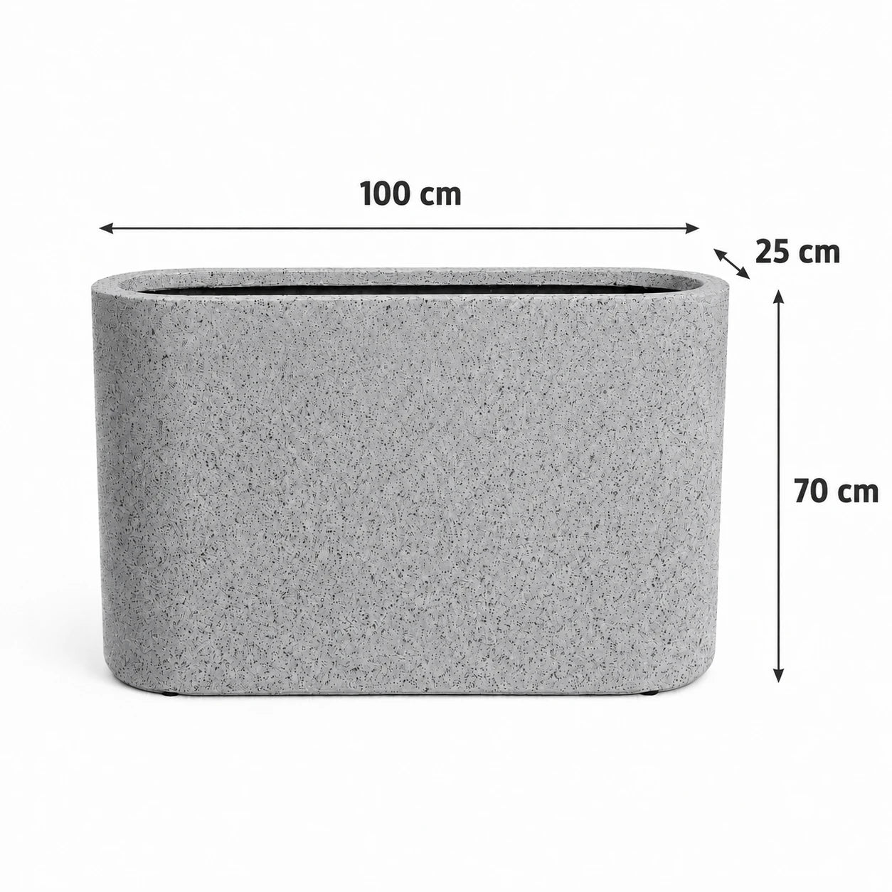 Dekoratif Oval Fiber Separatör Saksı 100×25×70 cm | İç ve Dış Mekân