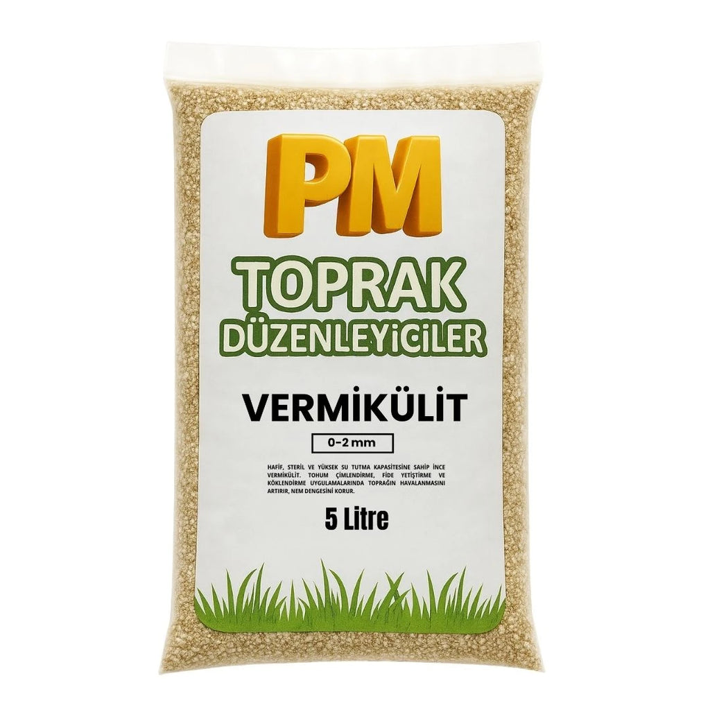 Vermikülit 0-2 mm – su tutucu toprak düzenleyici mineral, 5 litre ambalaj