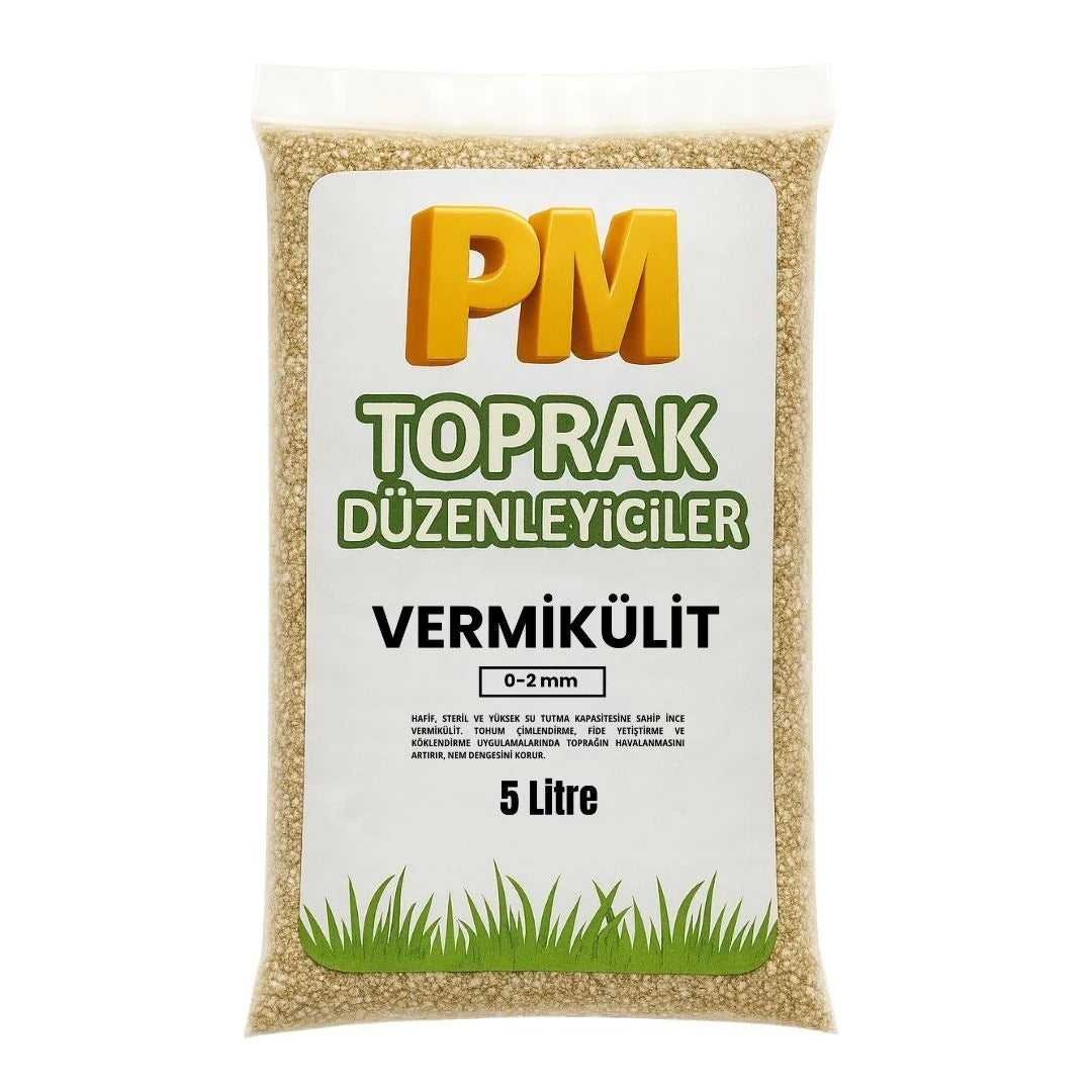 Vermikülit 0-2 mm – su tutucu toprak düzenleyici mineral, 5 litre ambalaj