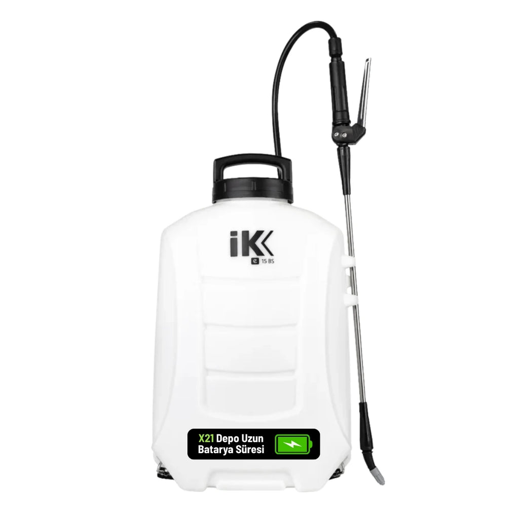 IK e 15 BS akülü sırt pompası – 15 litre, 18V profesyonel ilaçlama cihazı