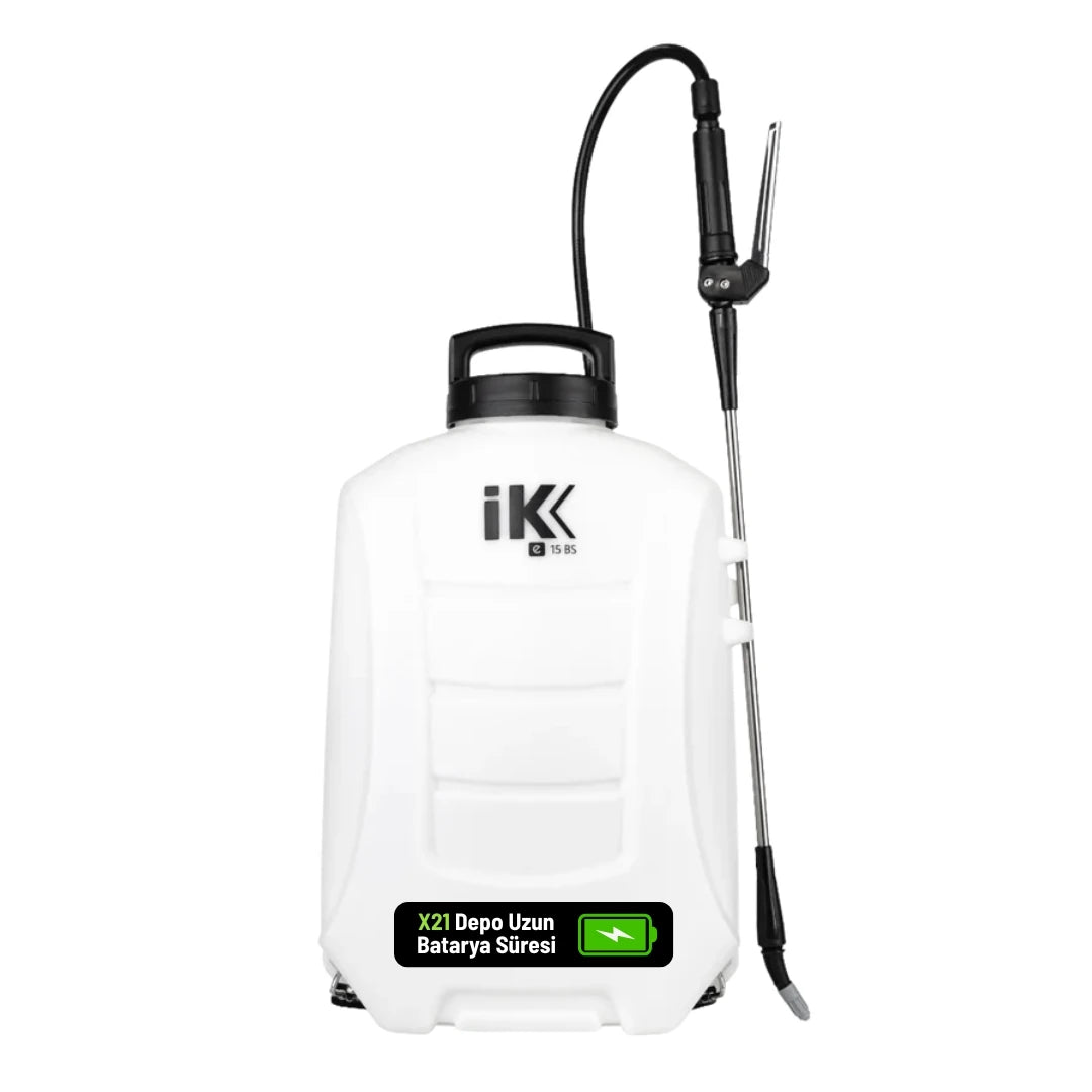 IK e 15 BS akülü sırt pompası – 15 litre, 18V profesyonel ilaçlama cihazı