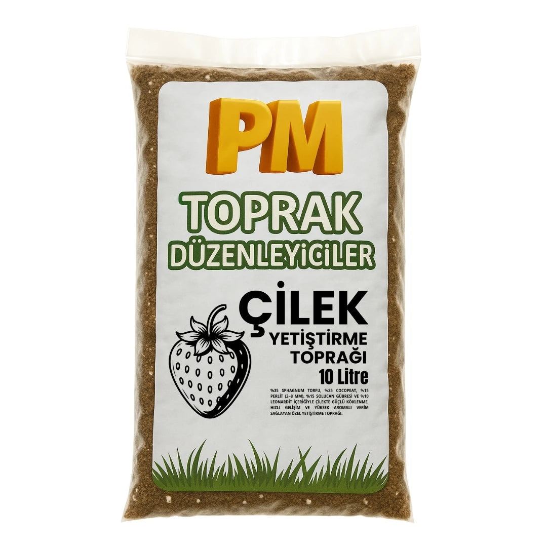 Çilek yetiştirme toprağı 10 litre – saksı ve bahçeye uygun organik karışım paketi
