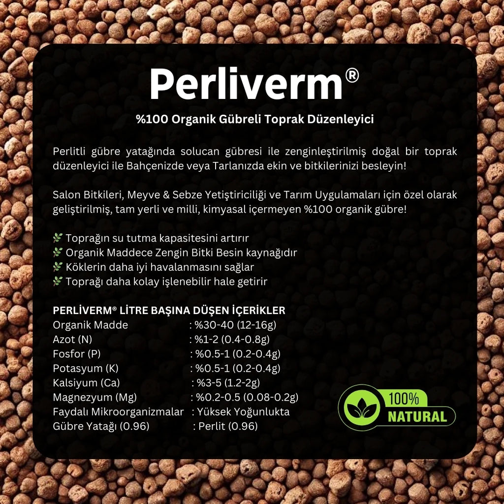 Perliverm® Solucan Gübreli Toprak Düzenleyici Perlit