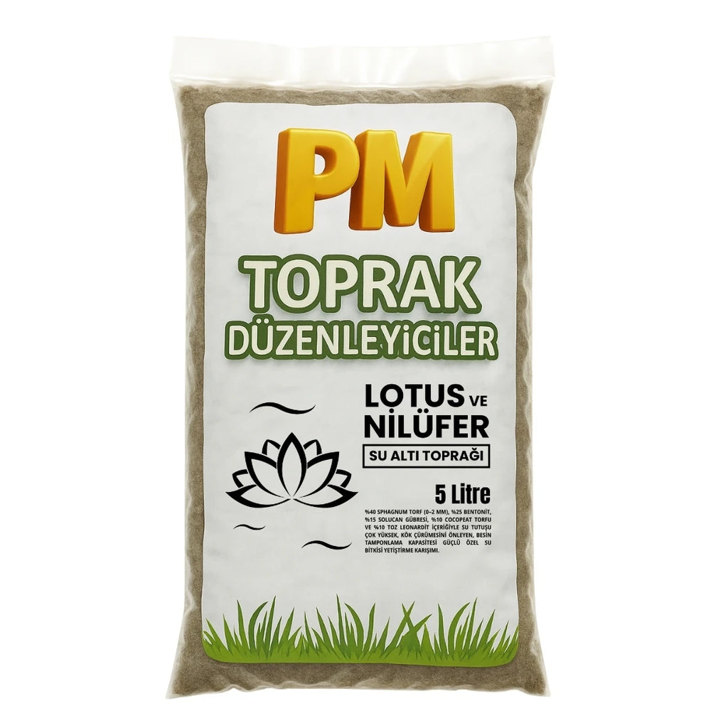PM Lotus ve Nilüfer Su Altı Toprağı – paketli 5 litrelik ambalaj