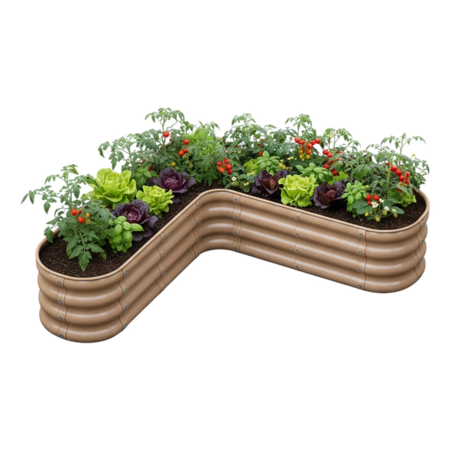 Modüler Yükseltilmiş Bahçe Yatağı Şekilli Seri No:19 - 110x110x30 cm