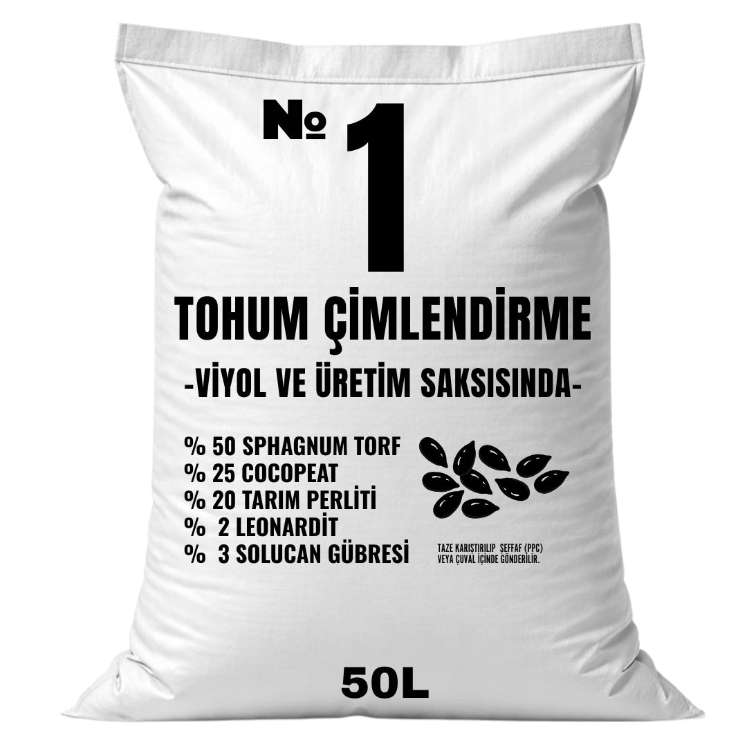 Tohum çimlendirme toprağı 50 litre – viyol ve fide üretimi karışımı (No 1)