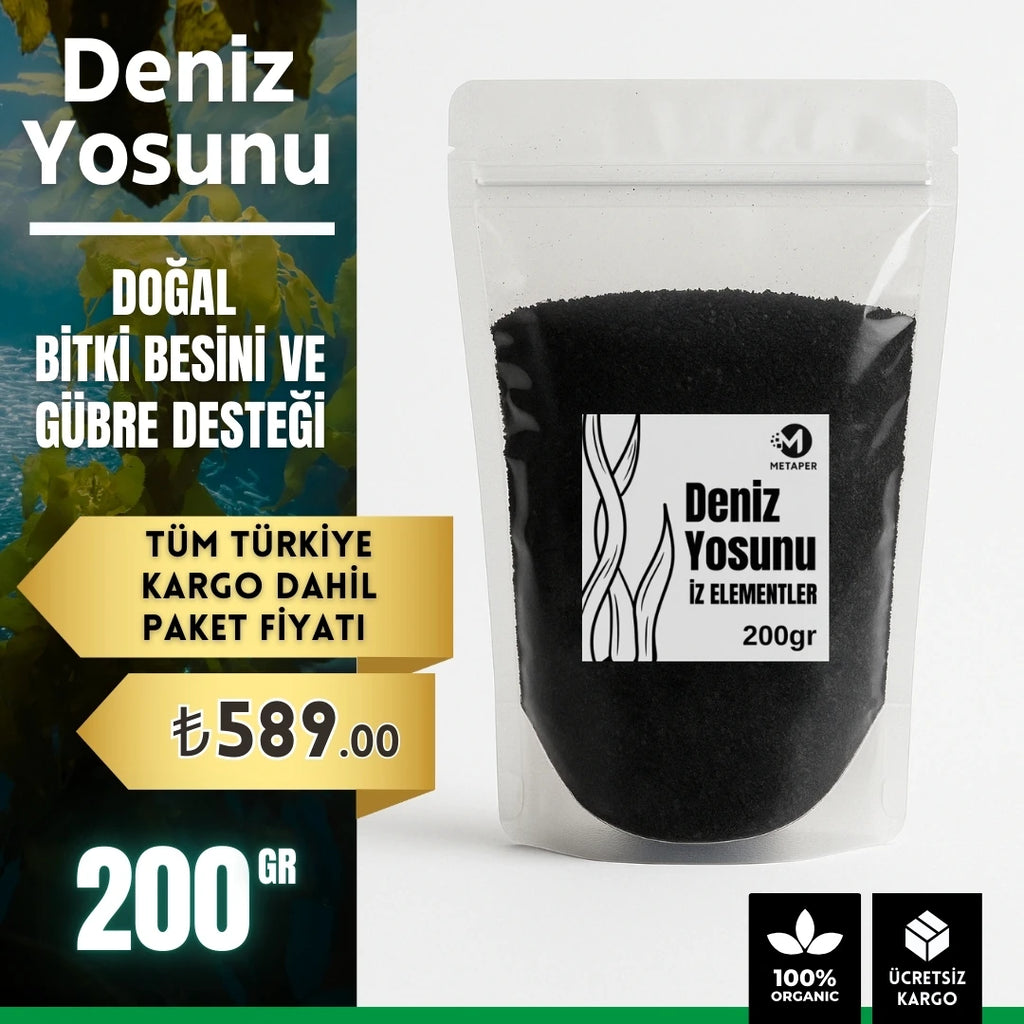 Deniz yosunu 200 gr – doğal bitki besini ve gübre desteği paketi