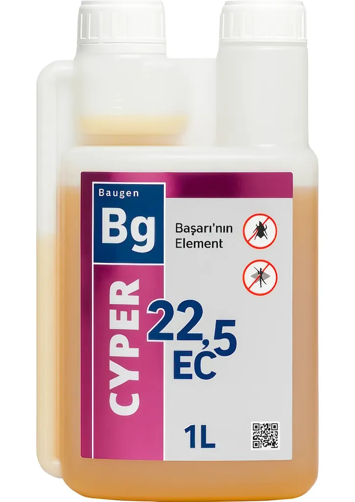 Baugen Cyper 22.5 EC 1 litrelik mikro kapsüllü böcek ilacı şişesi