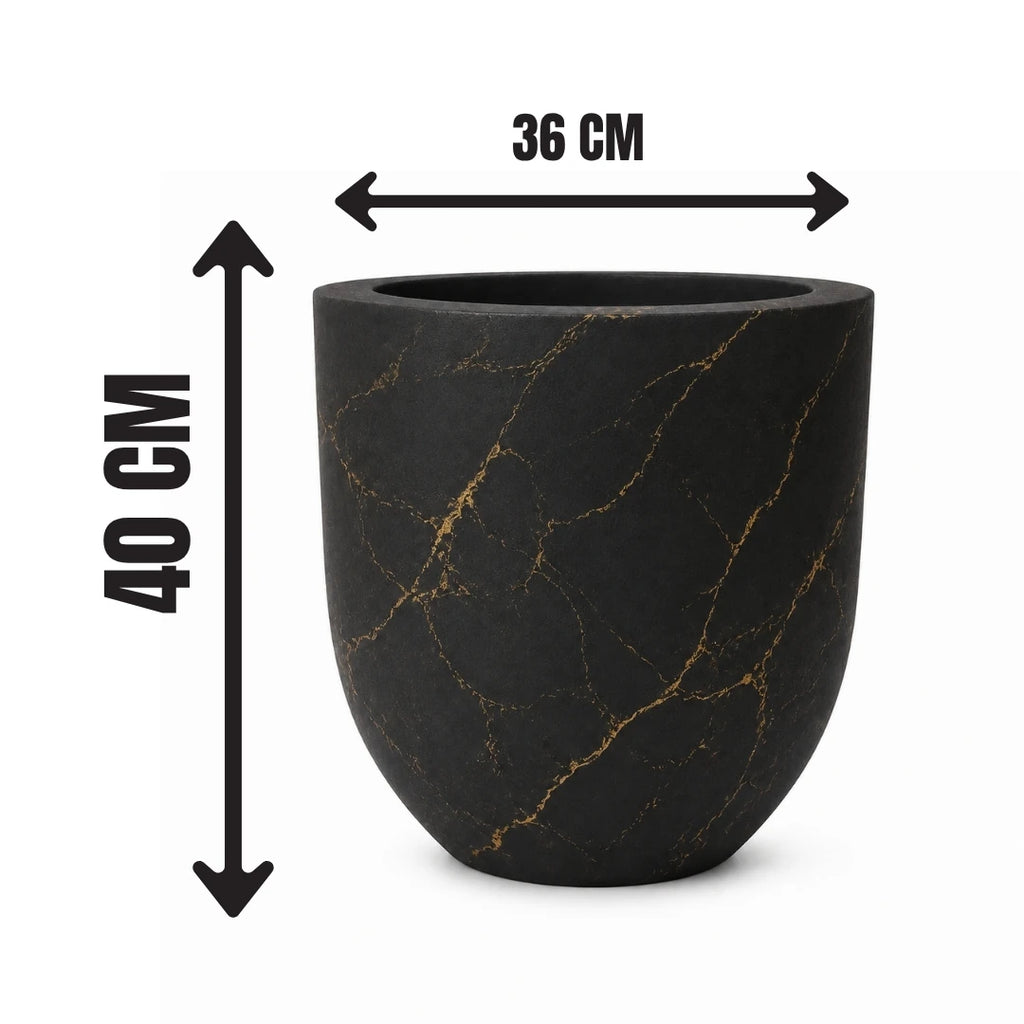 Dekoratif Oval Silindir Fiber Saksı 36 × 40 cm