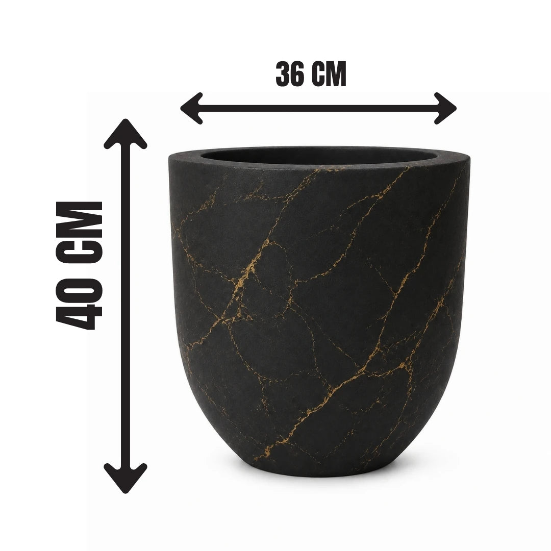 Dekoratif Oval Silindir Fiber Saksı 36 × 40 cm