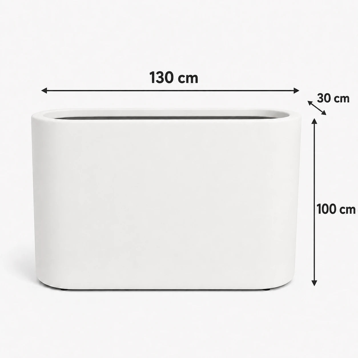 Büyük Oval Separatör Saksı 130×30×100 cm | İç ve Dış Mekân