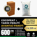 Cocopeat ve tarım perliti 600 litrelik avantaj paketi – altı cocopeat bloğu ve 200 litre perlit