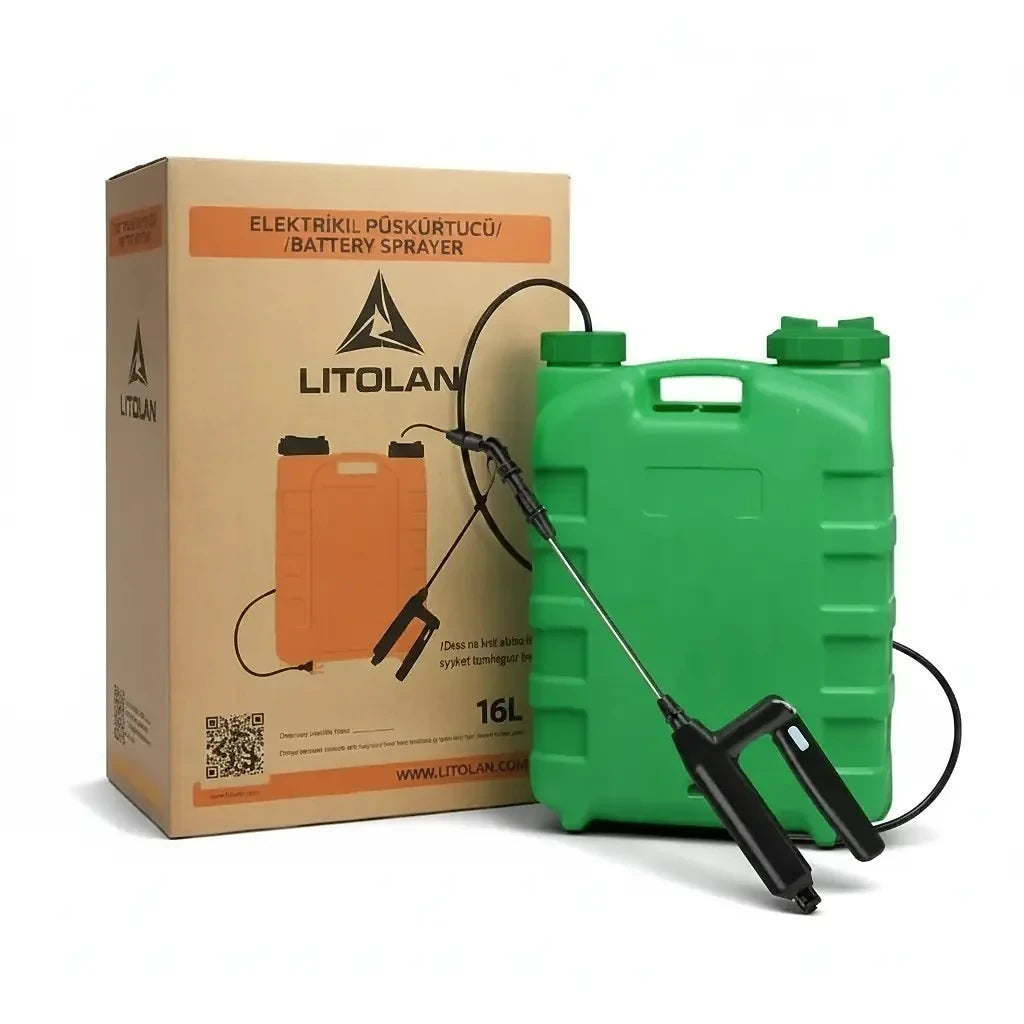 Litolan 16 Lt Akülü Şarjlı Sırt İlaçlama Pompası – Elektrikli 7 Bar Pulverizatör