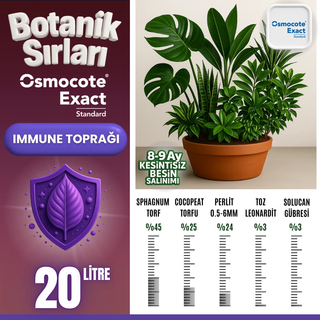Botanik Sırları Immune toprağı 20 litre – Osmocote Exact katkılı saksı karışımı