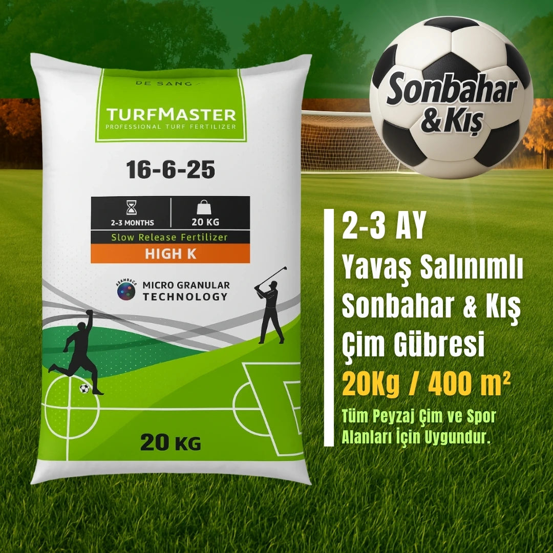 TurfMaster 16-6-25 sonbahar ve kış çim gübresi – 20 kg çuval
