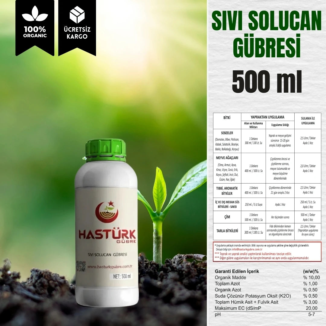 Sıvı solucan gübresi 500 ml – hümik ve fulvik asit takviyeli şişe