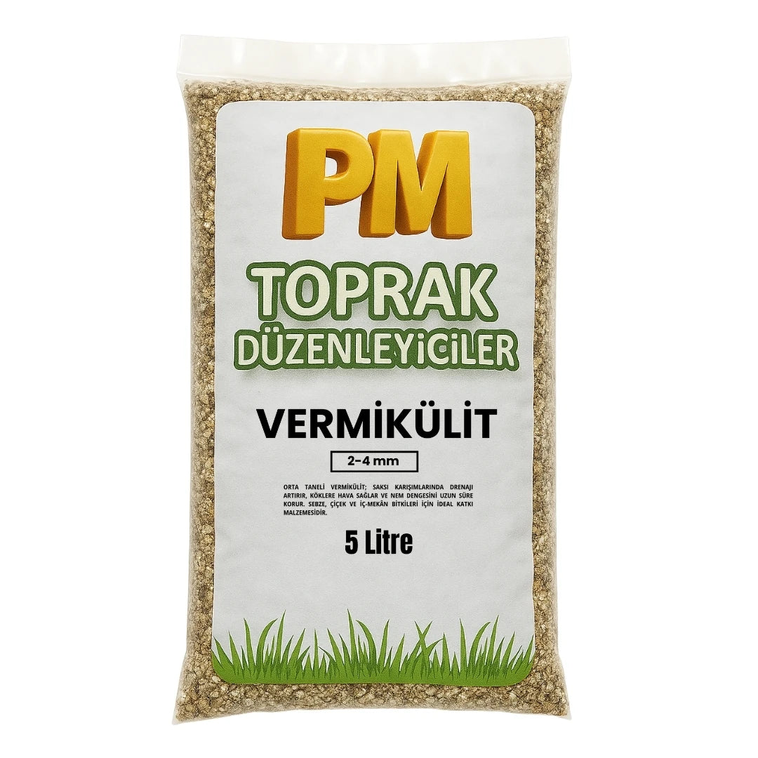 Vermikülit 2-4 mm – iri tane nem dengeleyici mineral, 5 litre ambalaj