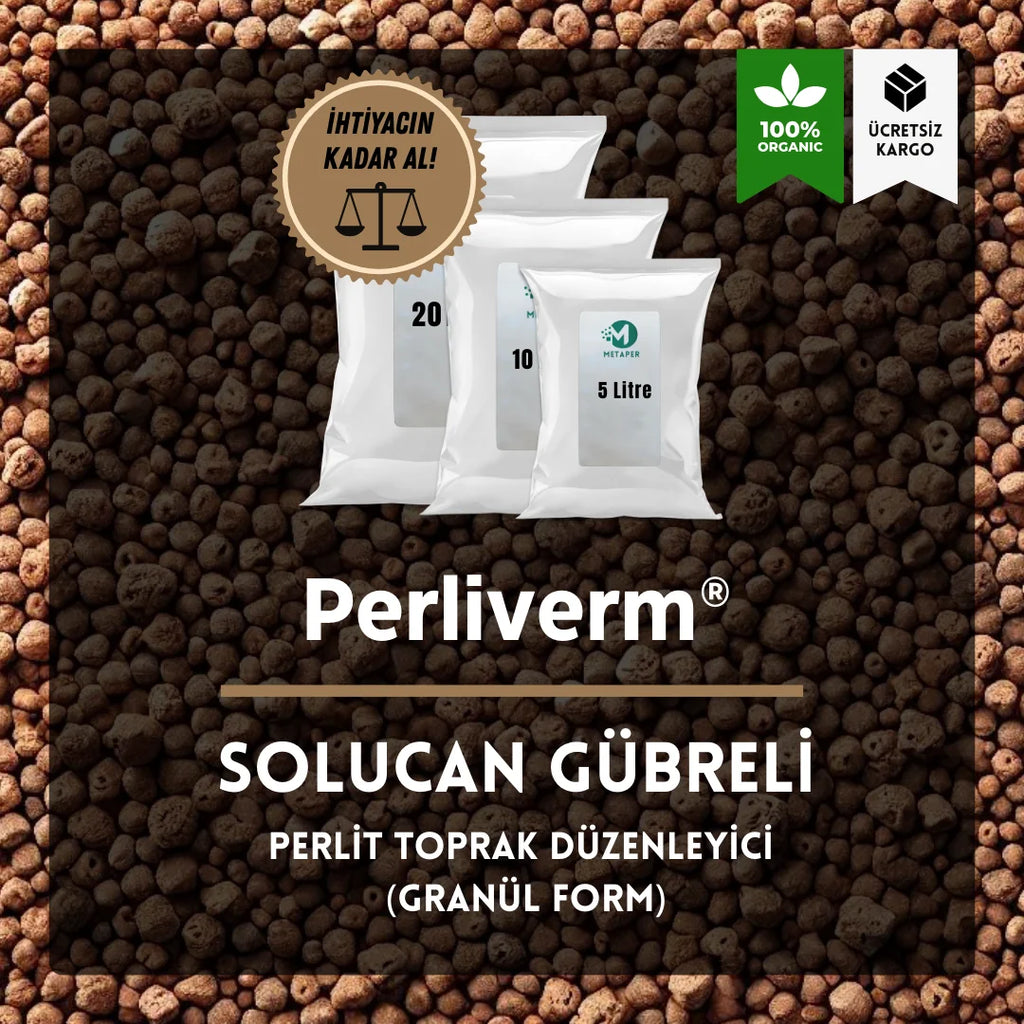 Perliverm solucan gübreli perlit – granül formda toprak düzenleyici ambalajı