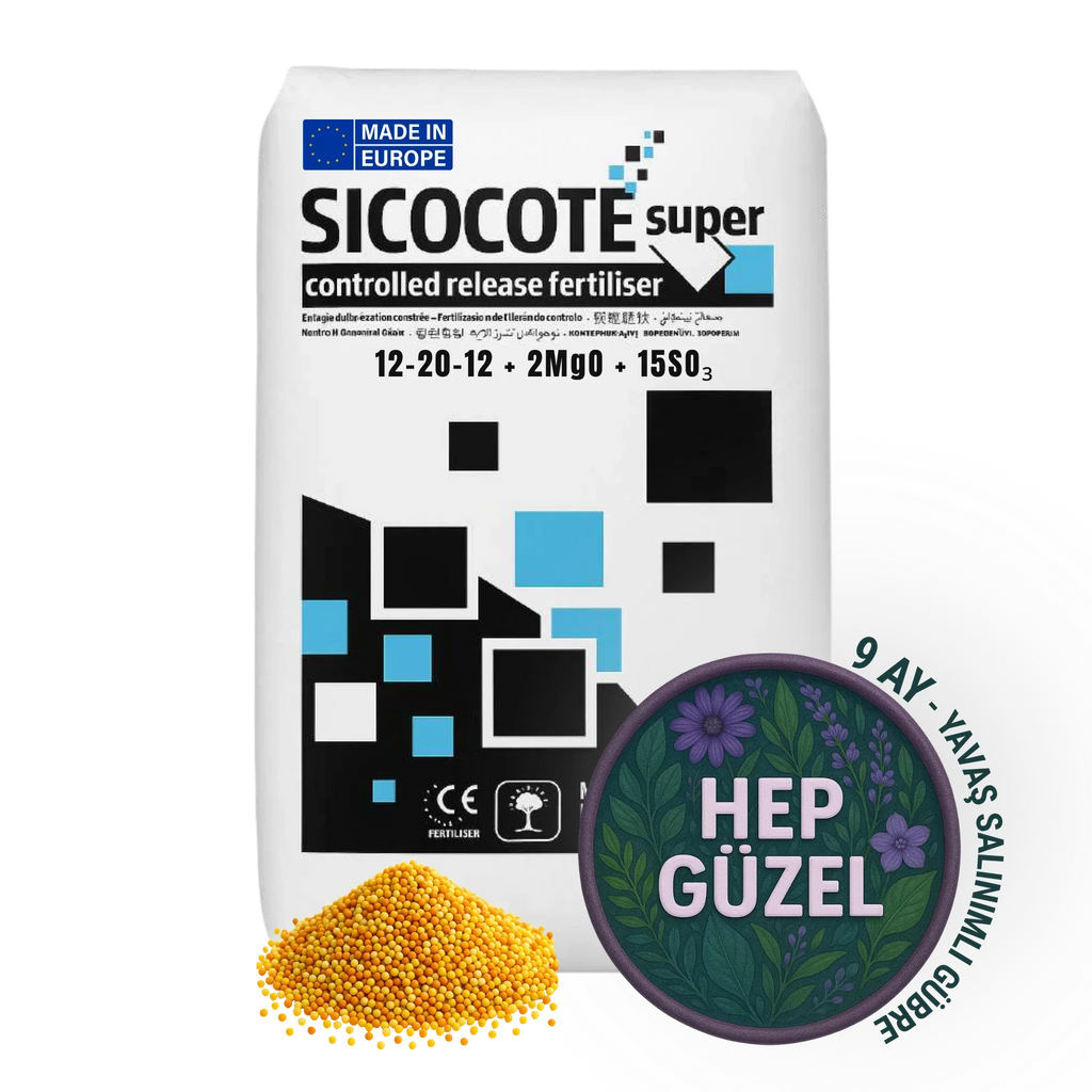 SICOCOTE Super Kontrollü Salınımlı Gübre (CRF) – NPK 12-20-12 + 2MgO + 15SO₃. | Made in EU | 25Kg - ambalajlı gübre ürünü görseli