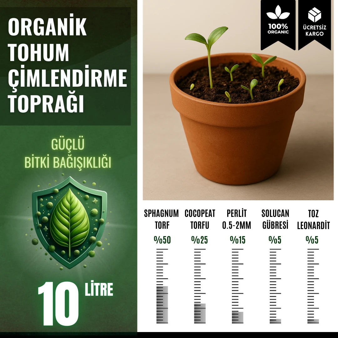 Tohum çimlendirme toprağı 10 litre – viyol ve tablet için steril karışım