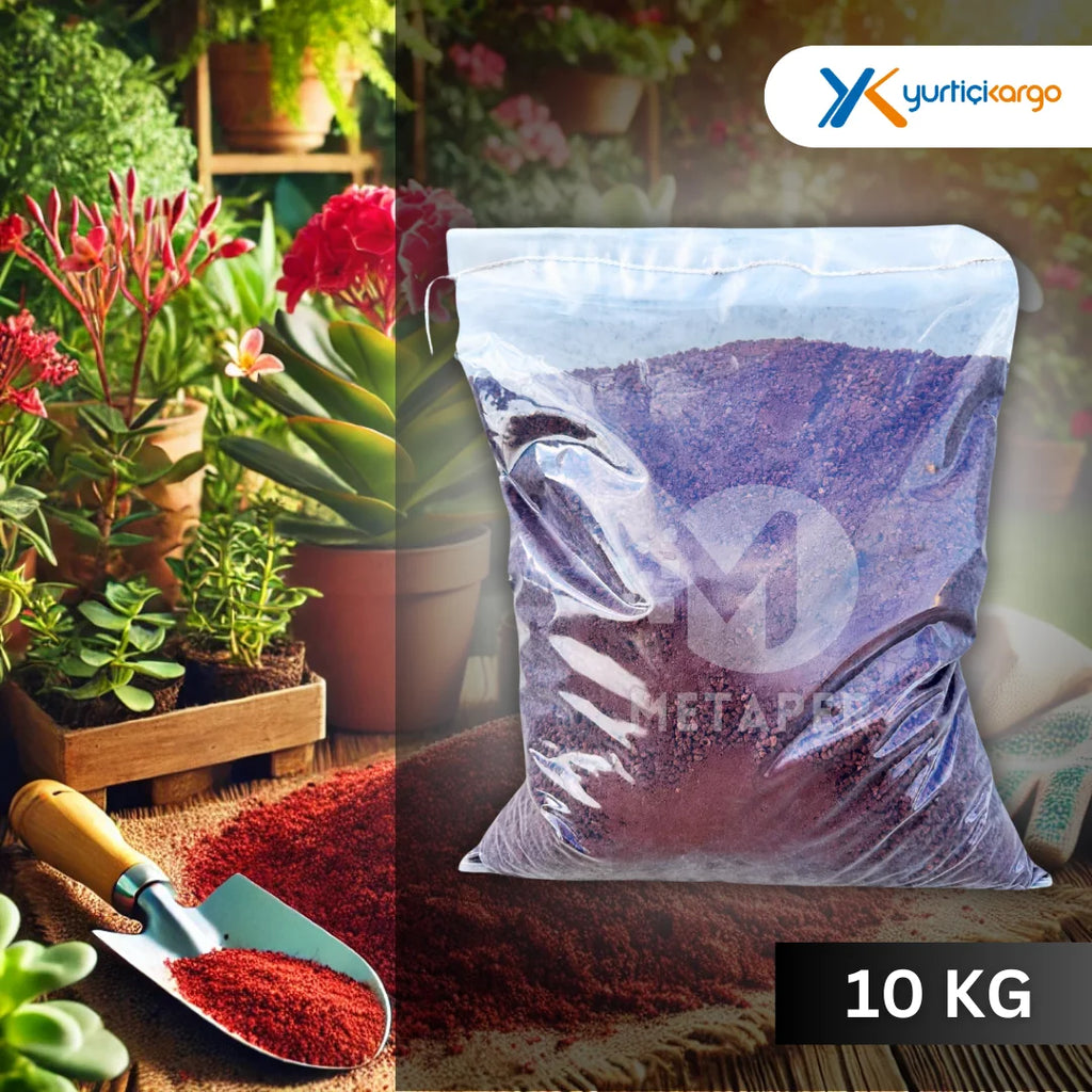 Kırmızı pomza kumu ve taşı 0-3 mm, 10 kg – ince taneli volkanik mineral çuvalı