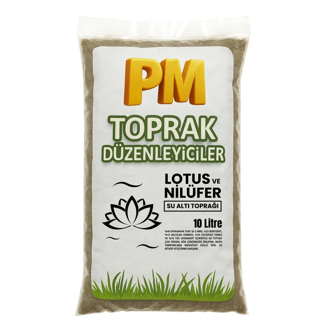 PM Lotus ve Nilüfer Su Altı Toprağı – paketli 10 litrelik ambalaj