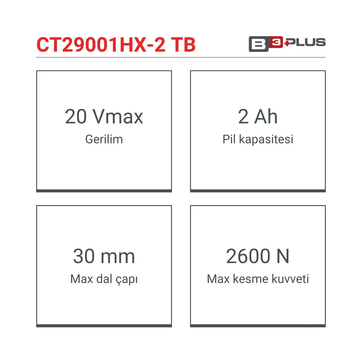 CROWN CT29001HX-2 TB 20V 2Ah 2 Akülü Dal Budama Makası (Taşıma Çantalı)