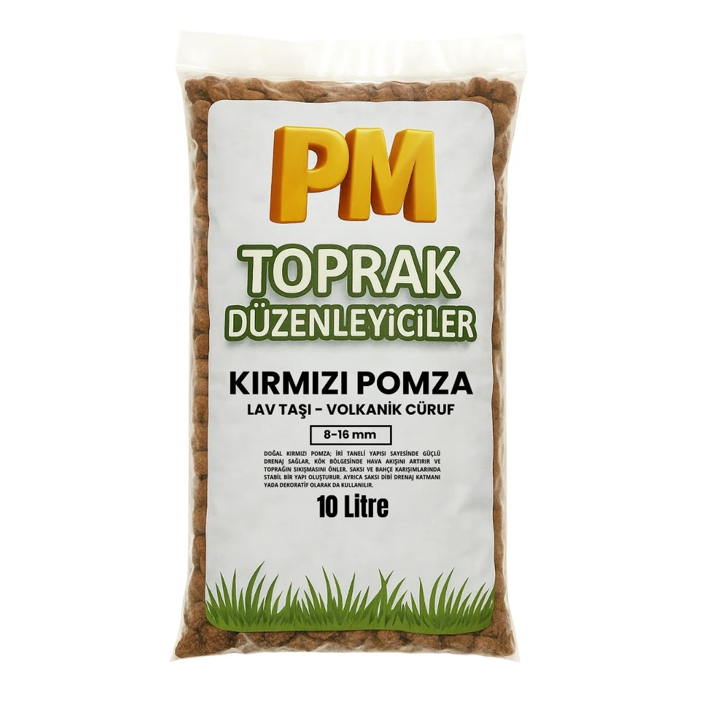 Kırmızı pomza 8-16 mm 10 litrelik ambalaj