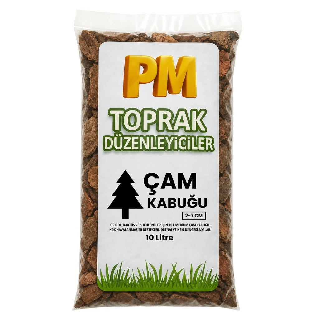 Organik çam kabuğu orkide toprağı 10 litre – 4-7 cm iri kabuk parçaları